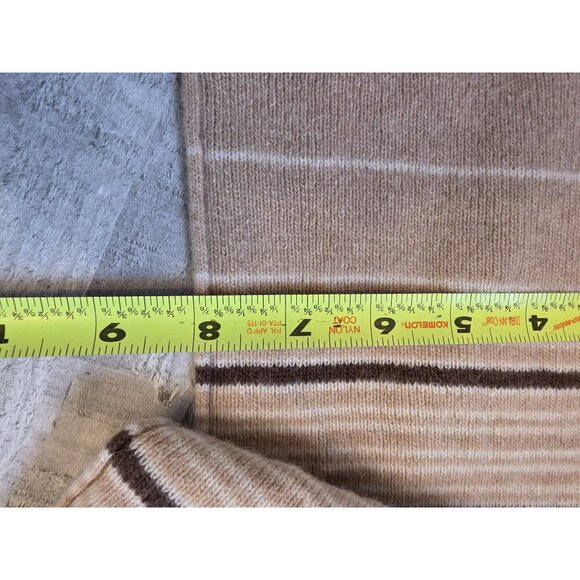 Nardi & Tagliaferri 60% Wool 20% Angora 20% Nylon Striped Scarf Brown & Beige - Picture 4 of 4